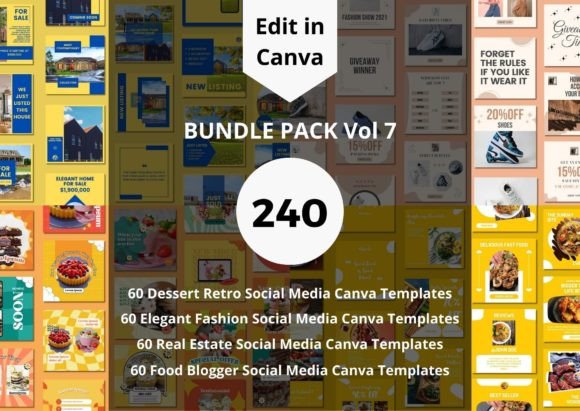 Download 240 Social Media Canva Templates Bundle - Canva templates Collection