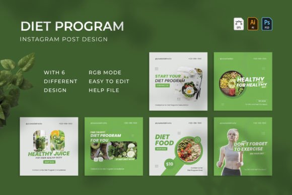 Download Diet Program - Instagram Post - Instagram post Collection