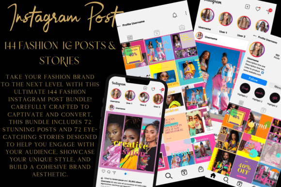 Download 144 Fashion Instagram Post Bundle - Instagram post Collection