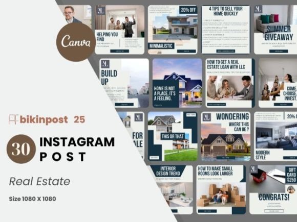 Download Real Estate Canva Instagram Post Templat - Instagram post Collection