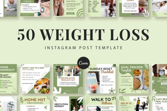 Download Weight Loss Instagram Canva Templates - Canva templates Collection
