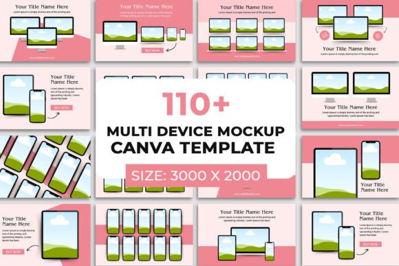 Download 110 Multi Device Mockup Canva Templates - Canva templates Collection