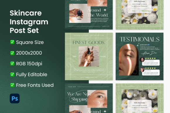 Download Skincare Instagram Post Set - Instagram post Collection