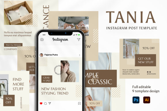 Download Tania Fashion Instagram Post Template - Instagram post Collection