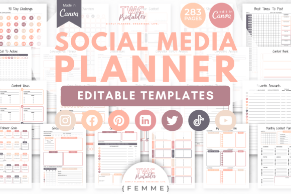 Download Social Media Planner Canva Templates - Canva templates Collection