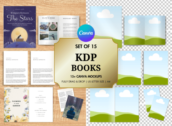 Download 15 KDP Book Mockup Canva Templates - Canva templates Collection