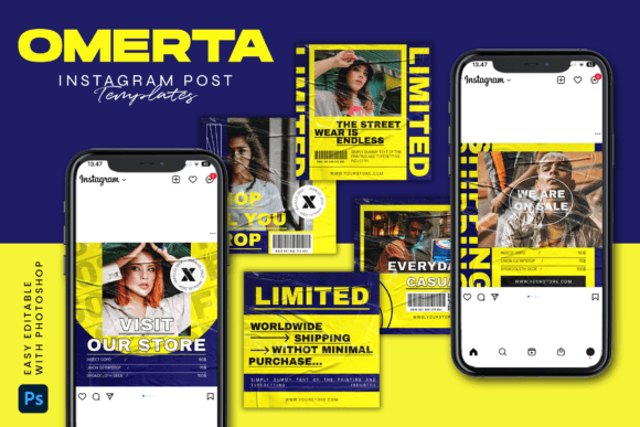 Download OMERTA - Instagram Post Template - Instagram post Collection
