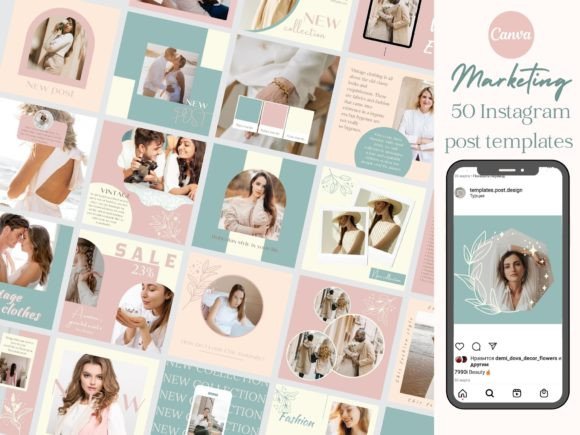 Download 50 Boho Fashion Instagram Post Bundle - Instagram post Collection