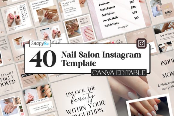 Download Nail Salon Instagram Canva Templates - Canva templates Collection