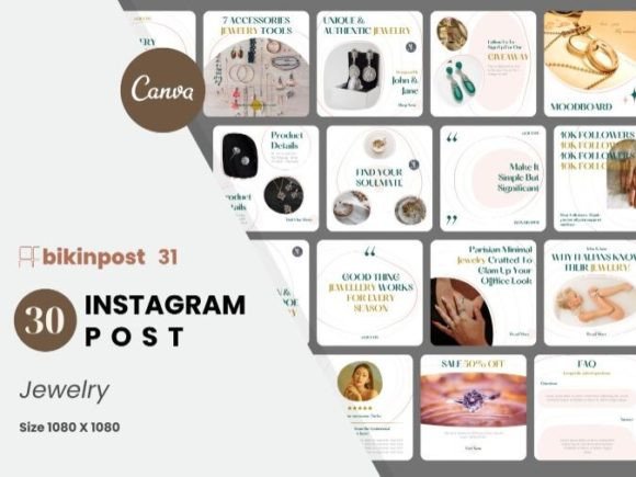 Download Jewelry Canva Instagram Post Template - Instagram post Collection