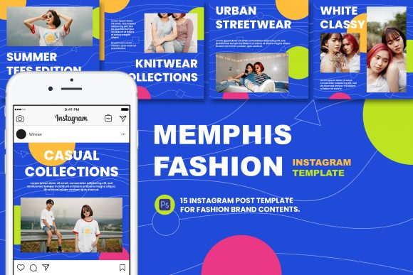 Download Memphis Fashion Instagram Post Template - Instagram post Collection