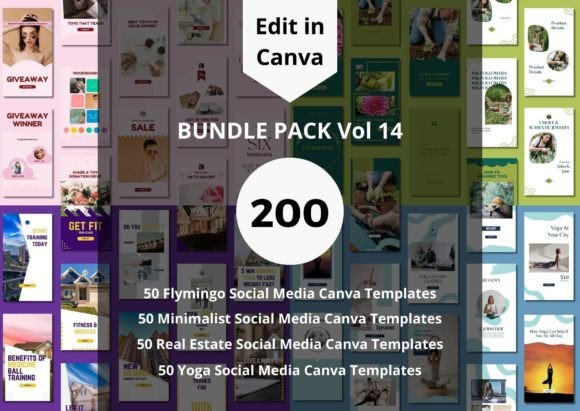 Download 200 Social Media Canva Templates Bundles - Canva templates Collection