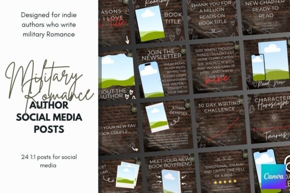 Download Military Romance Author Canva Templates - Canva templates Collection