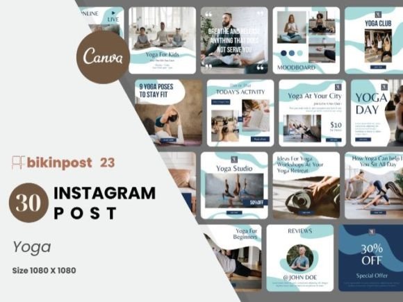 Download Yoga Canva Instagram Post Template - Instagram post Collection