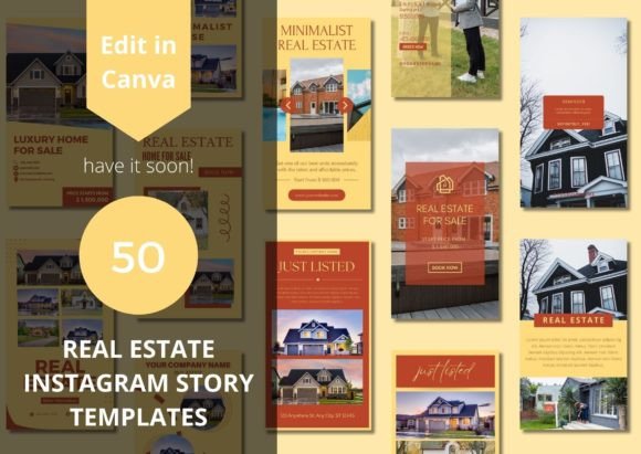 Download 50 Real Estate Story Canva Templates - Canva templates Collection