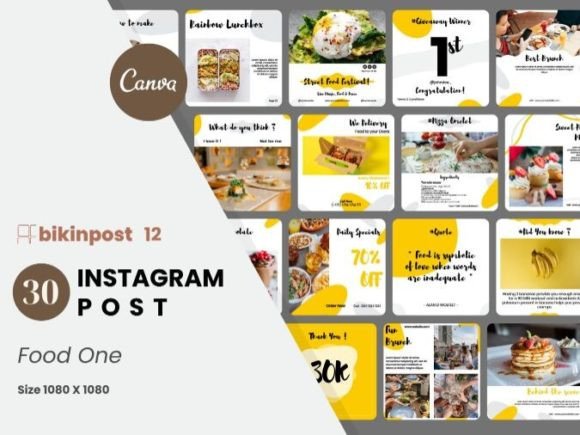 Download Food One Canva Instagram Post Template - Instagram post Collection