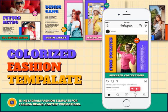 Download Colorized Fashion Instagram Post - Instagram post Collection