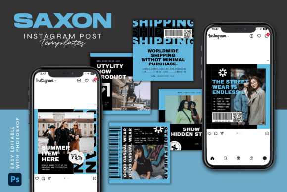 Download SAXON - Instagram Post Template - Instagram post Collection