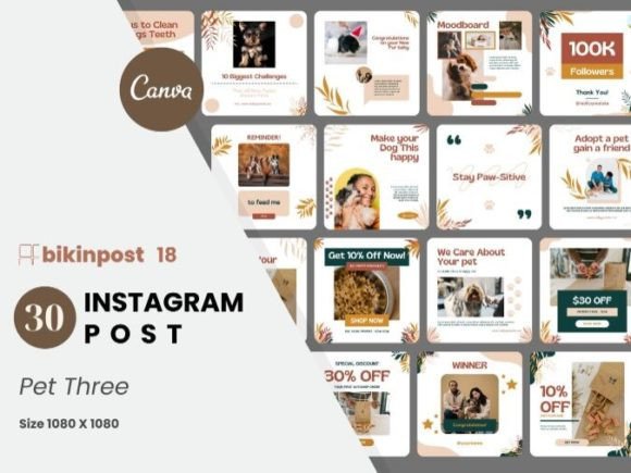 Download Pet Three Canva Instagram Post Template - Instagram post Collection