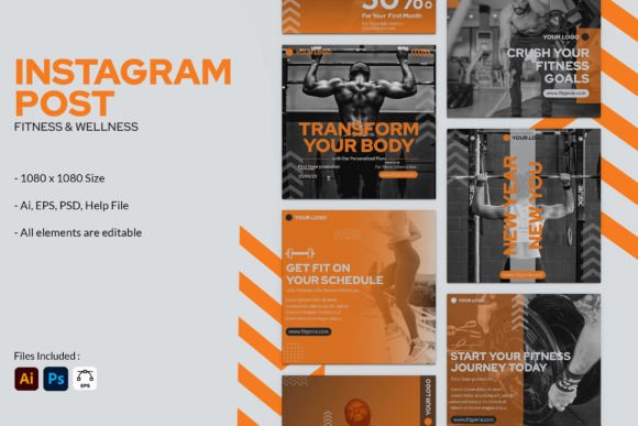 Download Fitness and Wellness - Instagram Post - Instagram post Collection