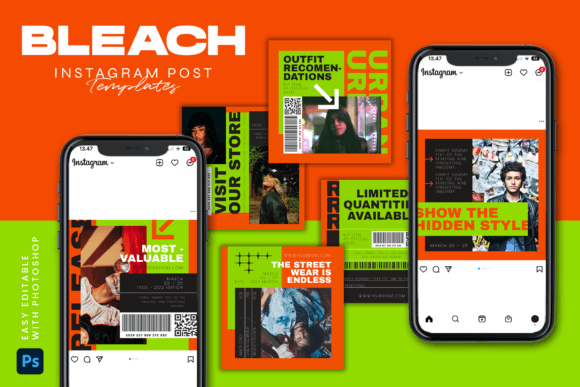 Download BLEACH - Instagram Post Template - Instagram post Collection