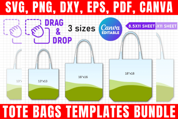 Download Tote Bags Canva Templates Bundle - Canva templates Collection